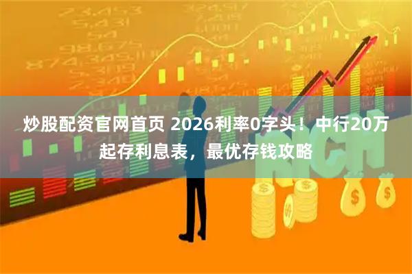 炒股配资官网首页 2026利率0字头！中行20万起存利息表，最优存钱攻略