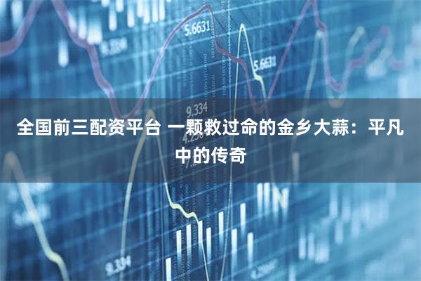 全国前三配资平台 一颗救过命的金乡大蒜：平凡中的传奇